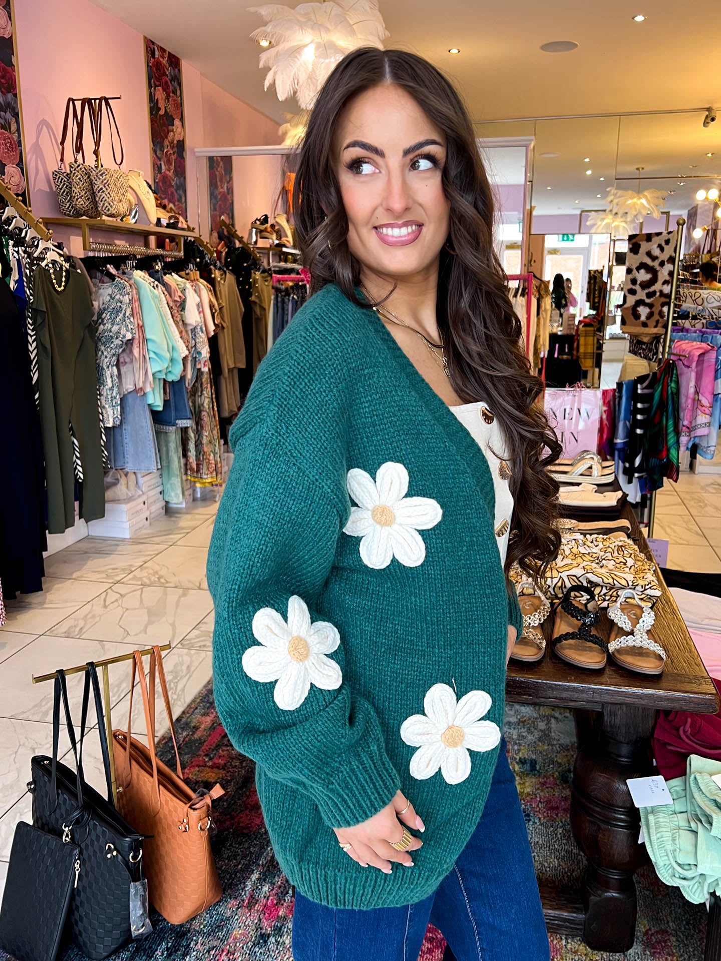 The Macy - 3D Flower Cardigan