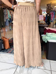 The Lianna - Crinkled Trousers with Ratan Belt