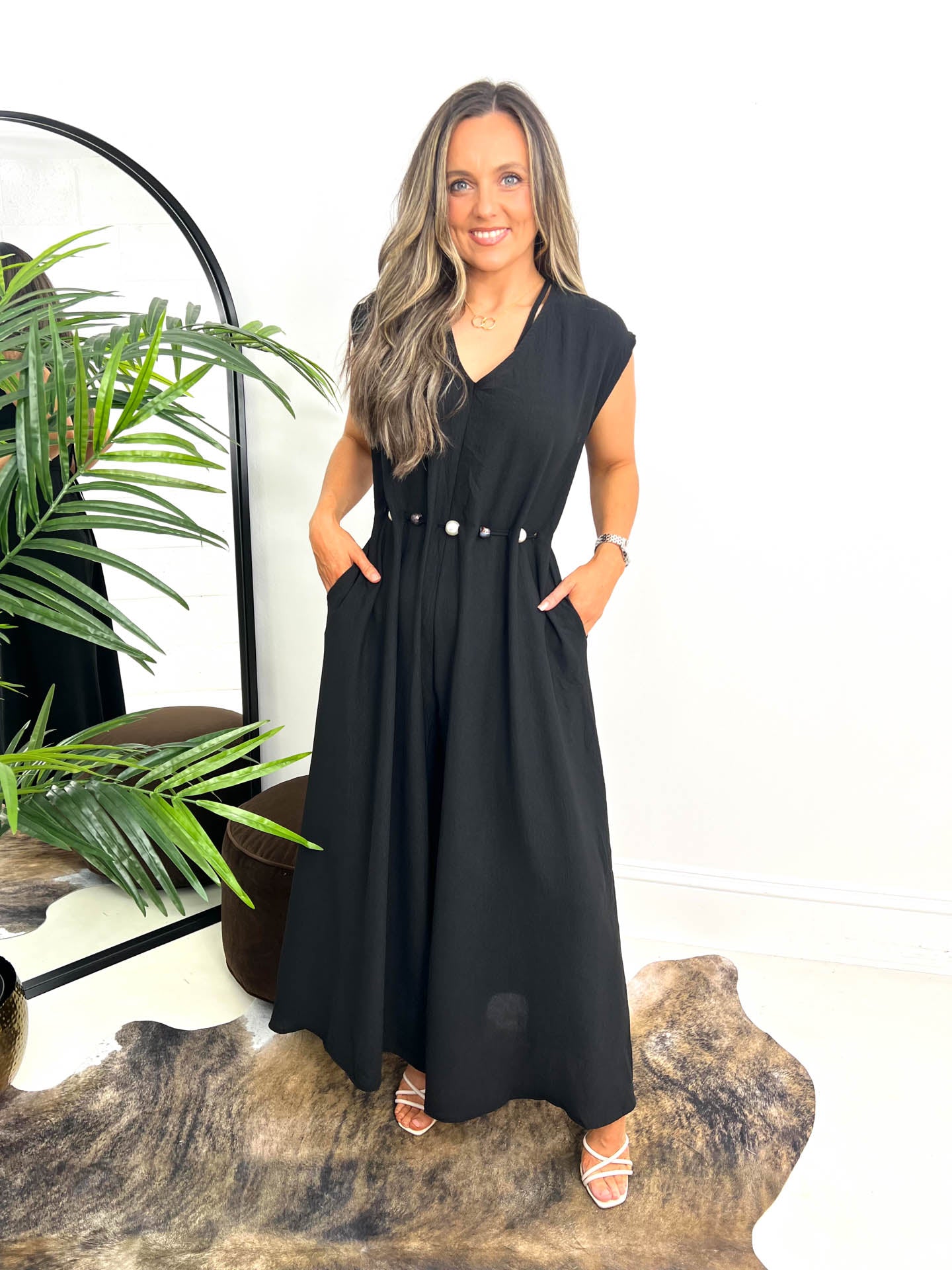 The Janette - Jumpsuit with Beaded Waist