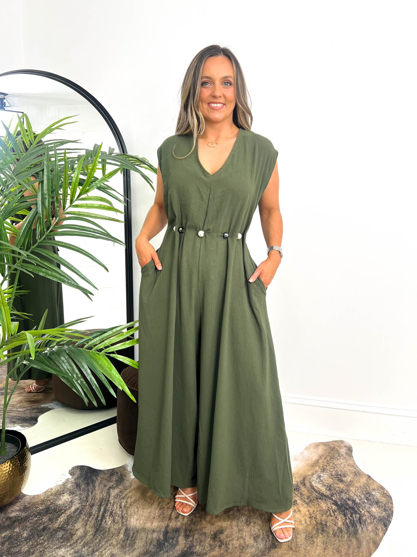 The Janette - Jumpsuit with Beaded Waist