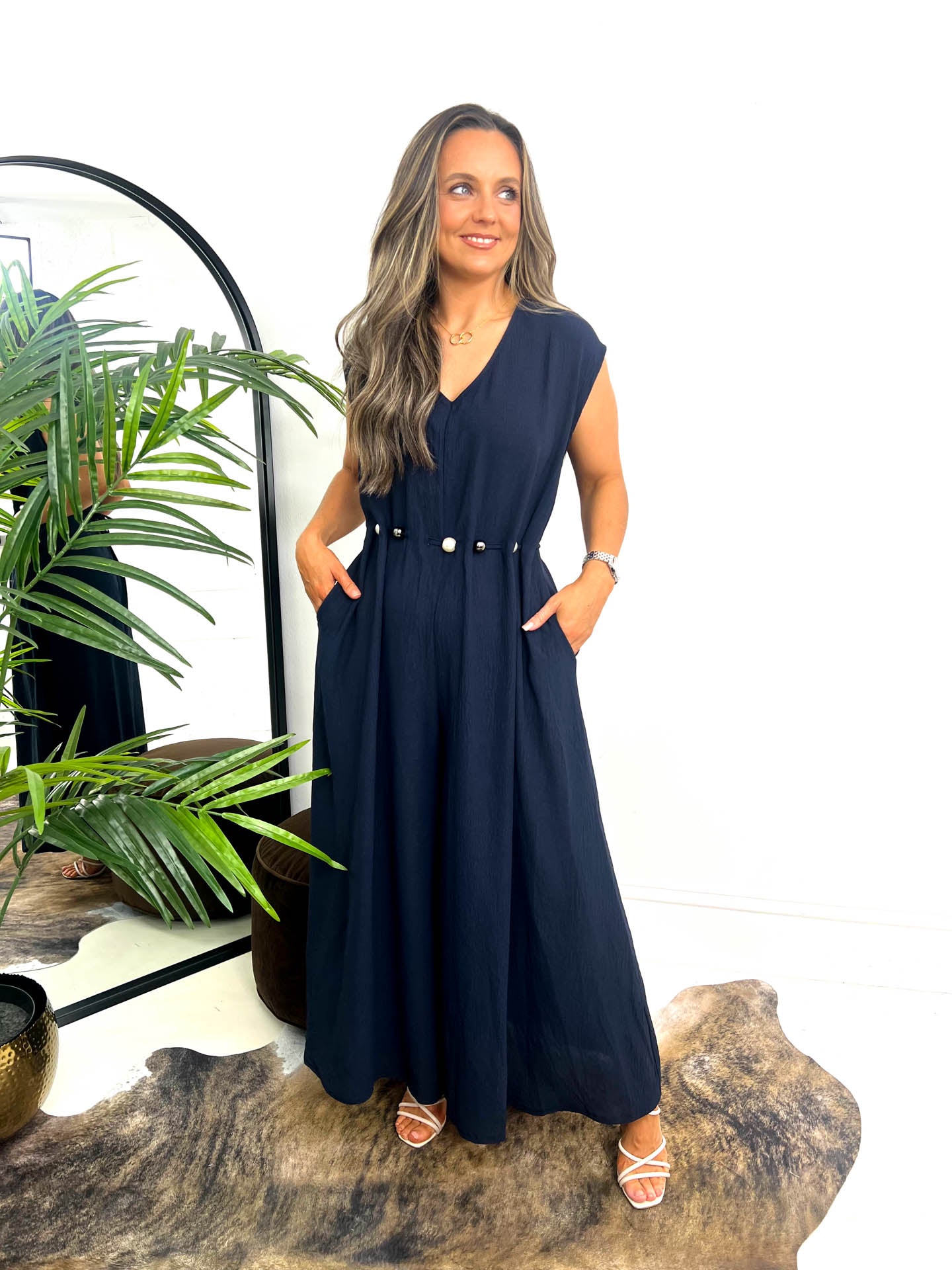The Janette - Jumpsuit with Beaded Waist