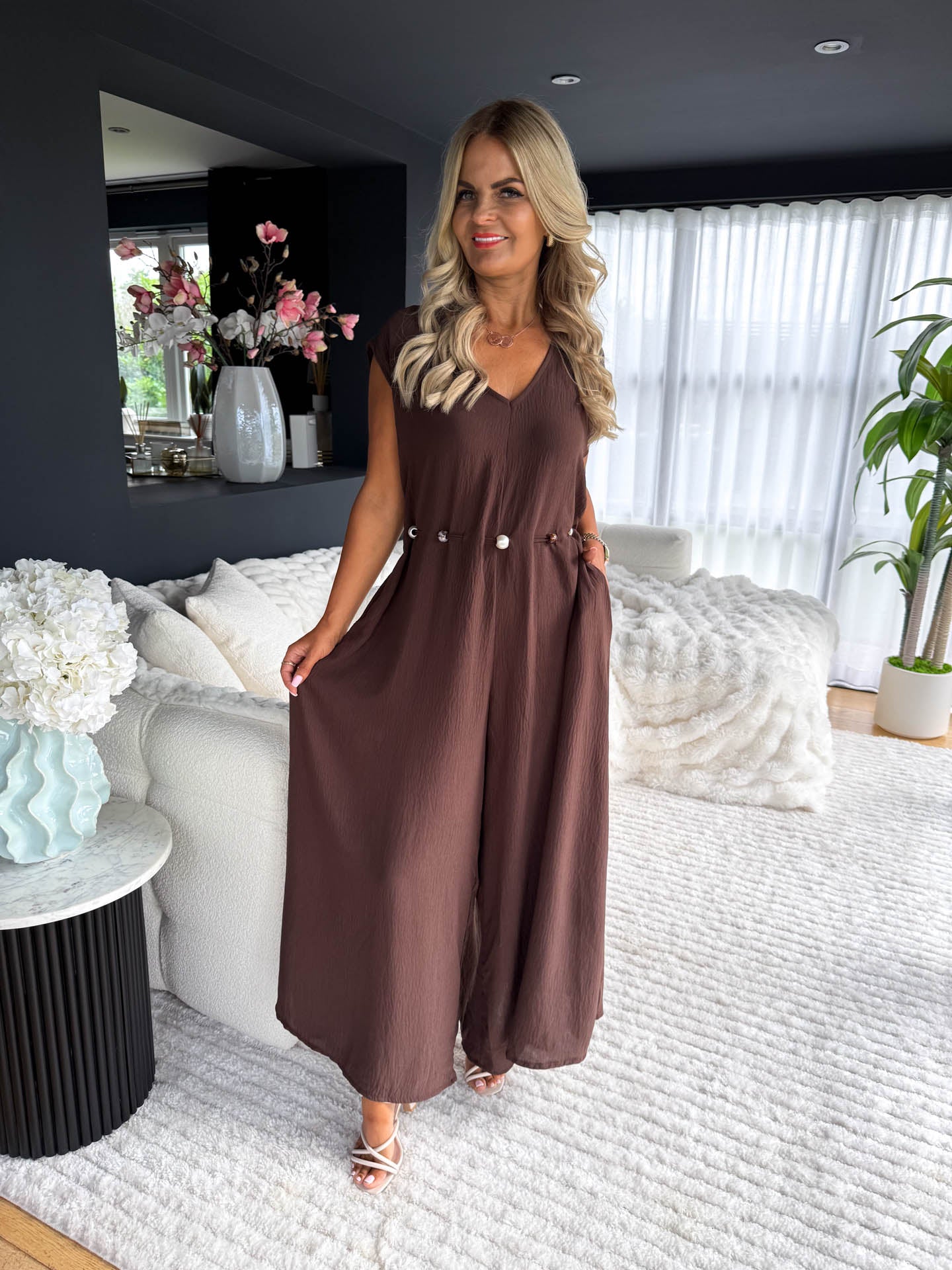 The Janette - Jumpsuit with Beaded Waist