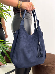 The Gemma - Tassel Suede Slouch Bag