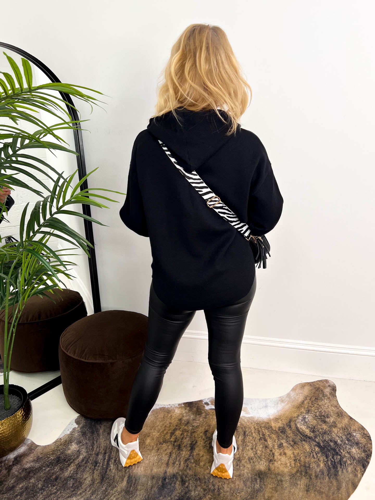 The Leanne - Pearl and Diamante Knitted Hoodie