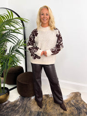 The Addilyn - Floral Print Knit with Diamante Detailing
