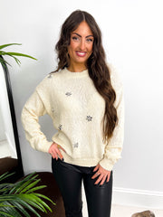 The Paloma - Embellished Floral Knit