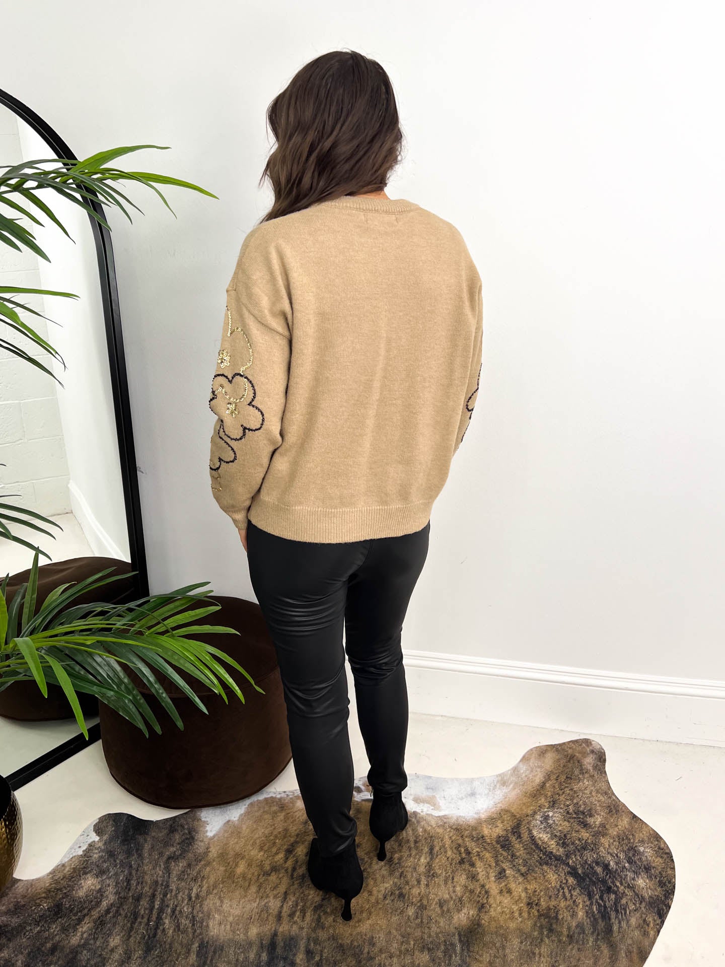 The Elisa - Sequin Floral Knit