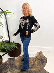 The Ali - Floral Sequin Knit
