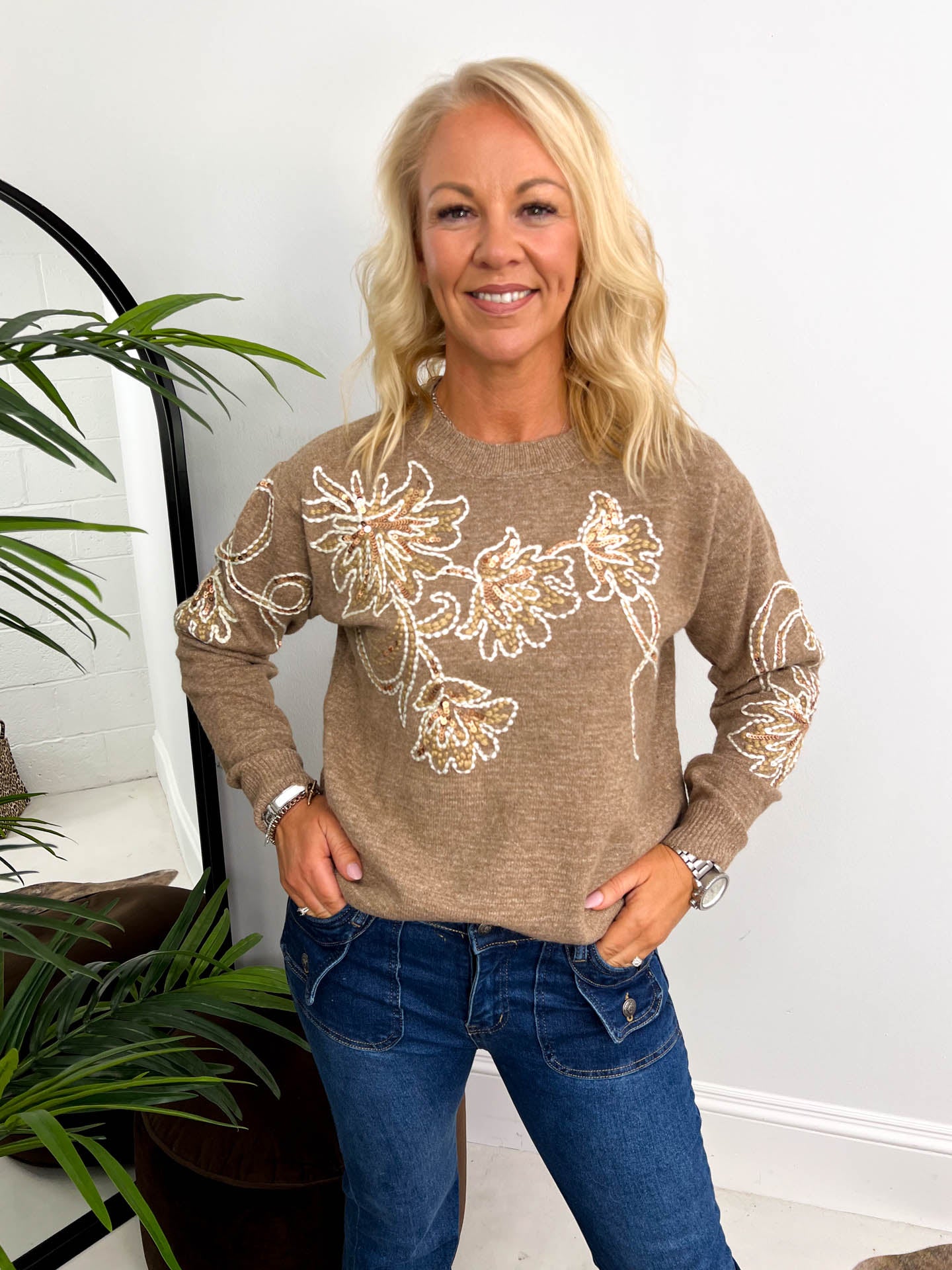 The Ali - Floral Sequin Knit