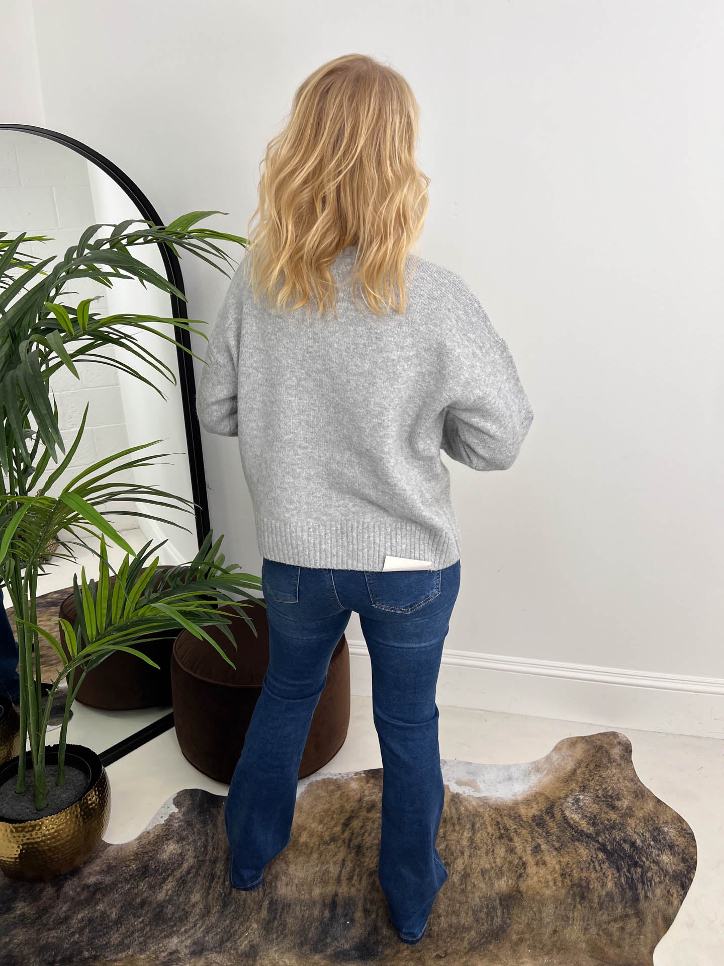 The Jill - Mesh Flower Detailing Knit