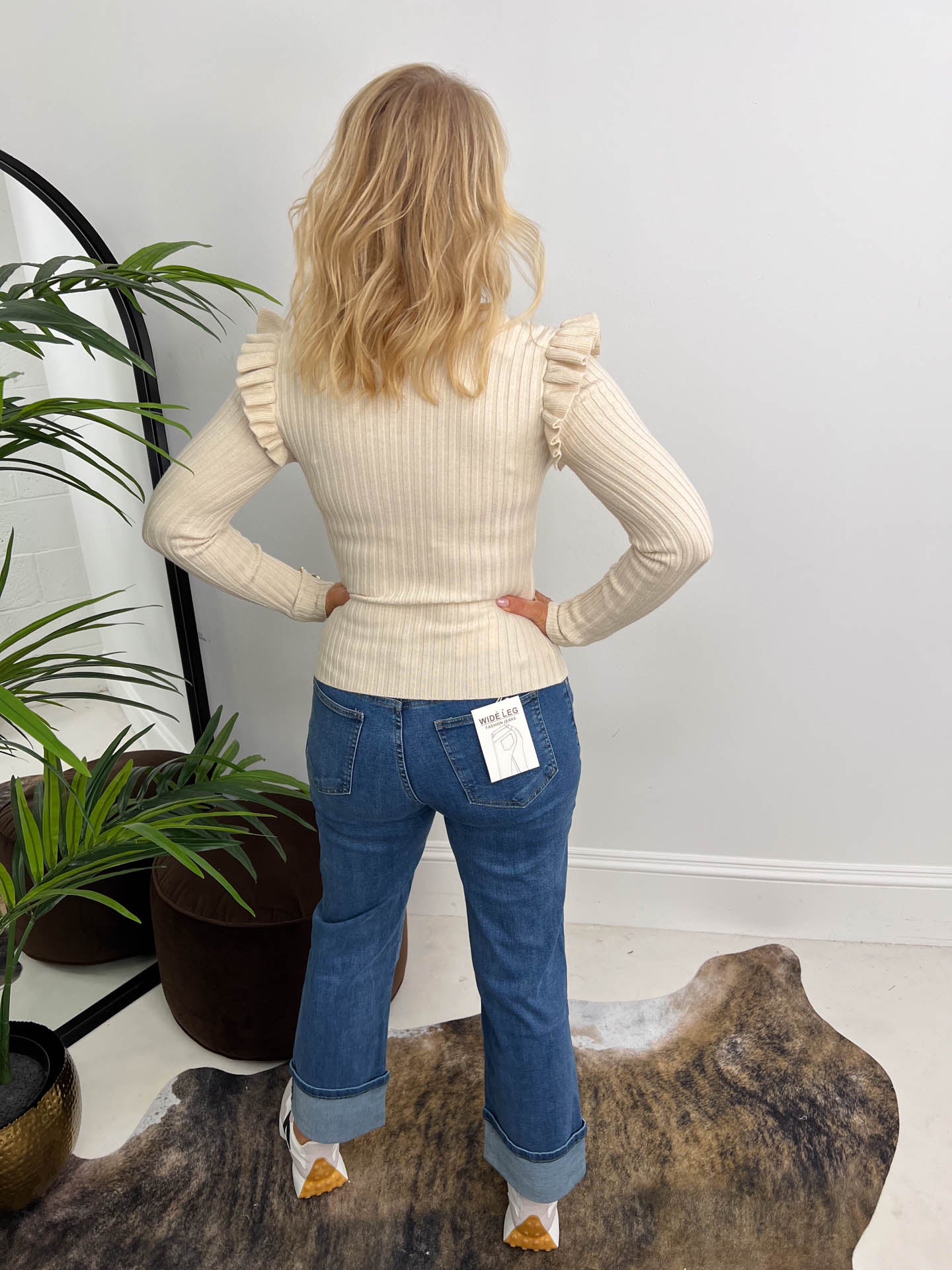 The Alba - Long Sleeve Knit with Gold Button Detailing