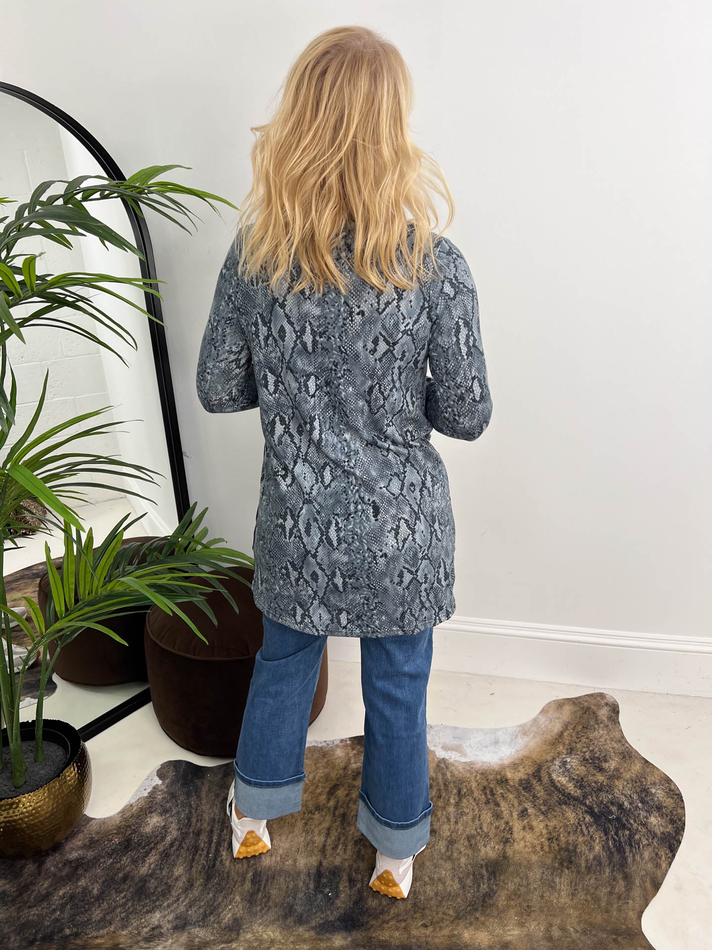 The Natalie - Snake Print Asymmetric Top