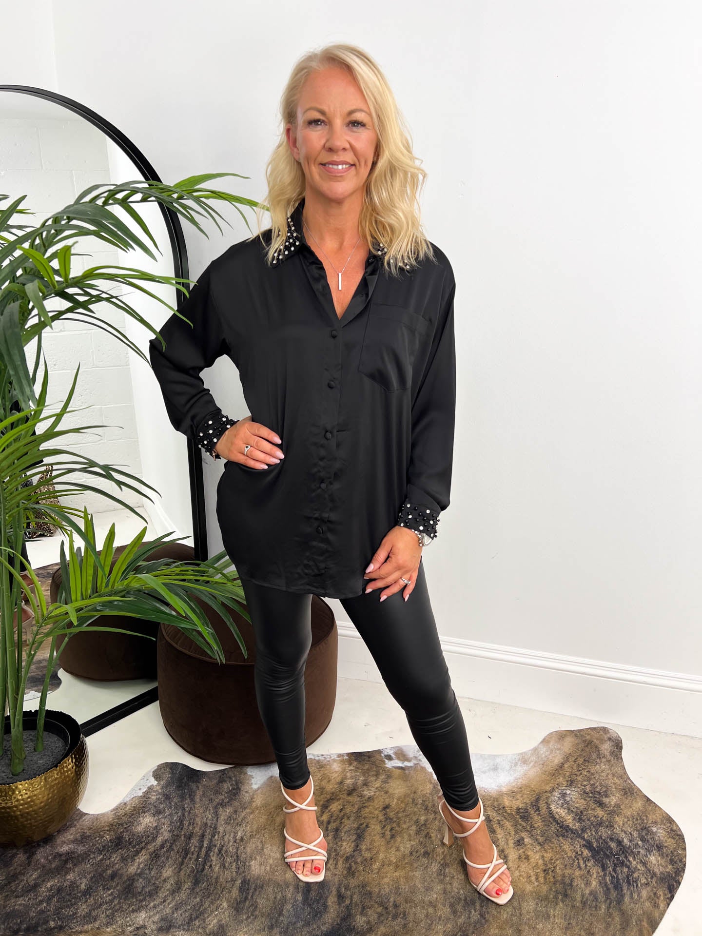 The Ottilie - Embellished Satin Shirt