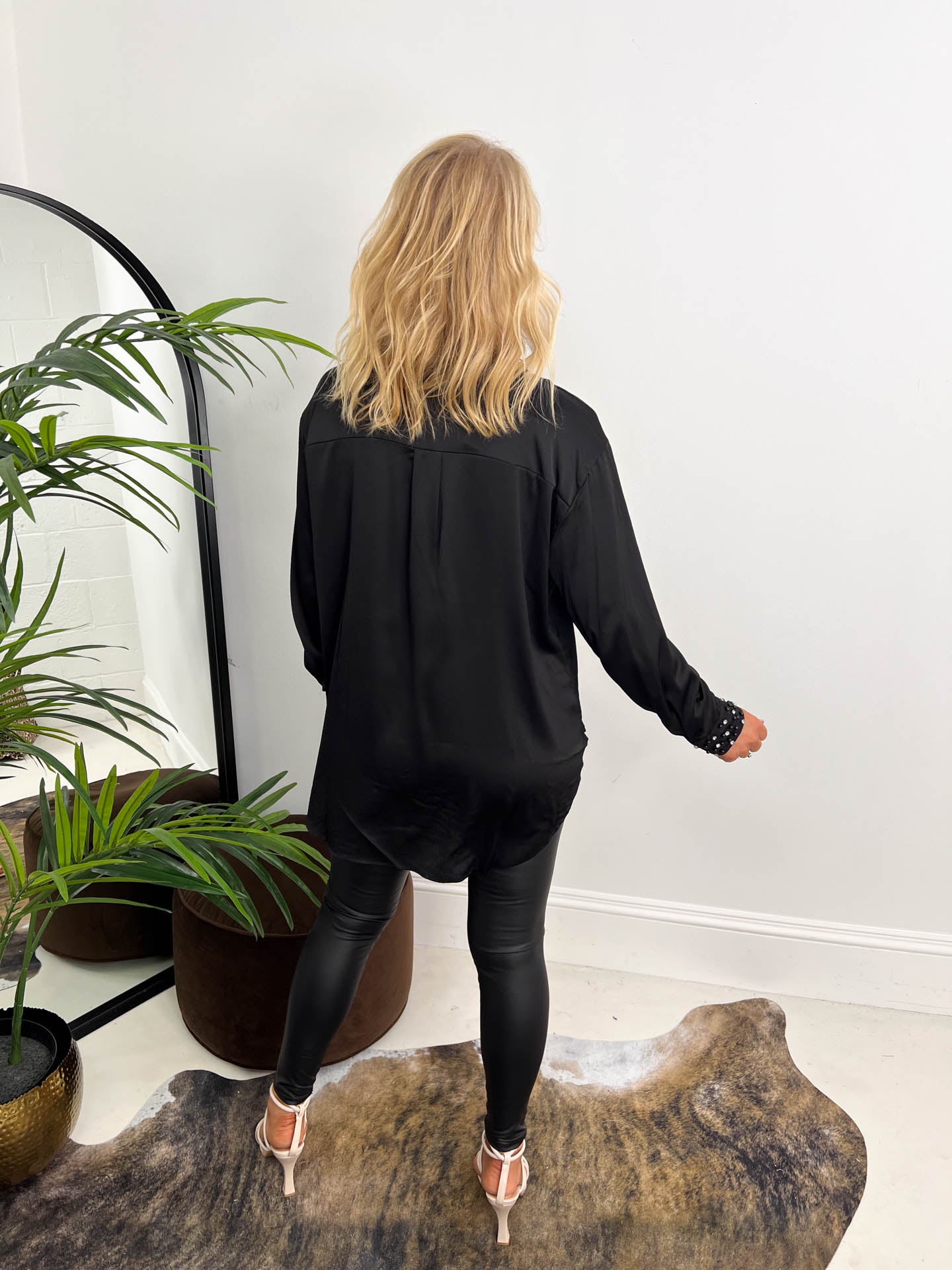 The Ottilie - Embellished Satin Shirt