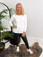 The Alexa - Floral Pearl Detailing Knit