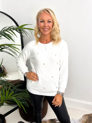 The Alexa - Floral Pearl Detailing Knit