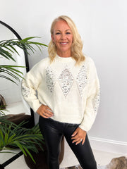 The Sandy - Sequin Diamond Knit