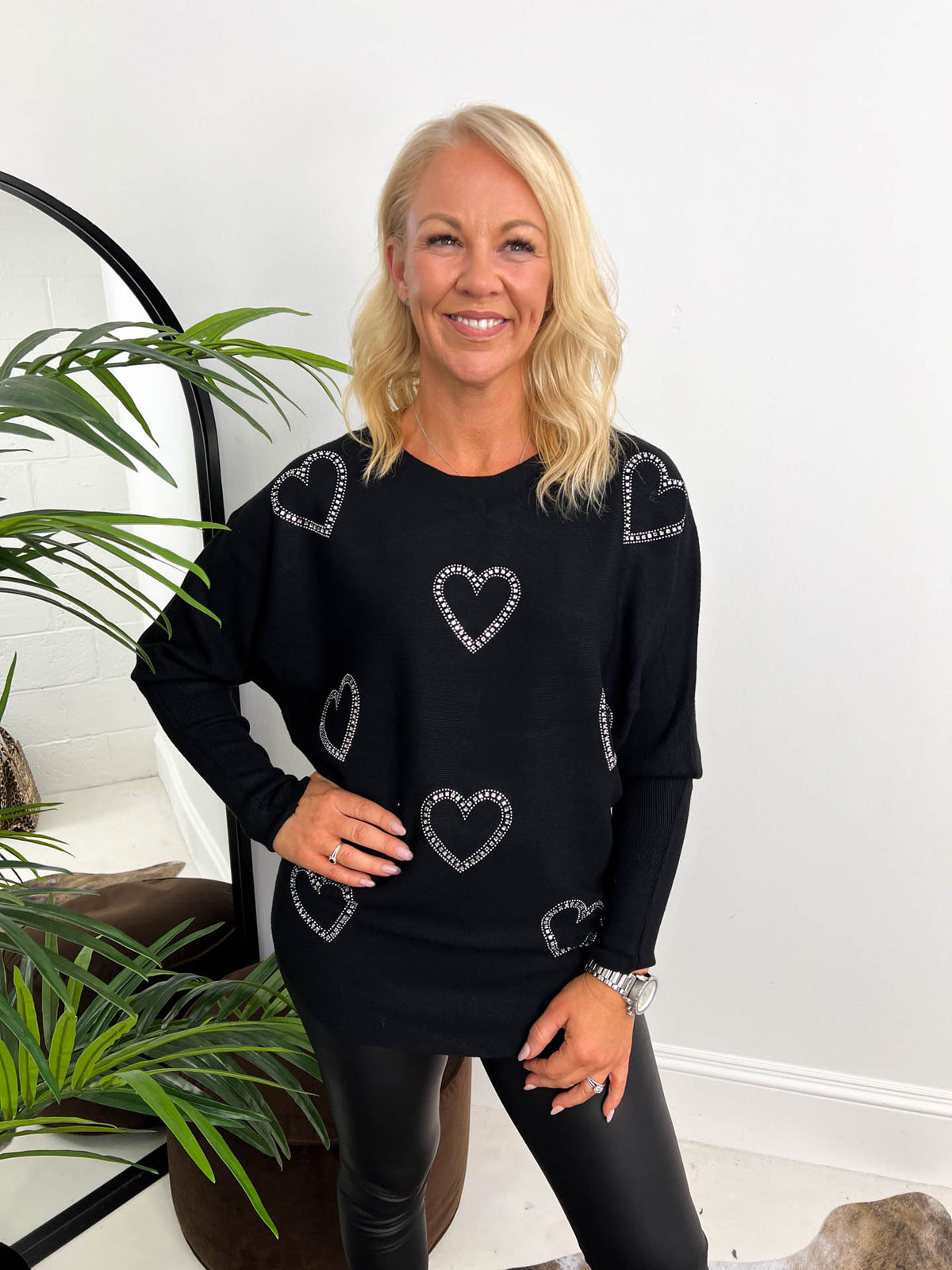 The Polly - Sequin Heart Knit