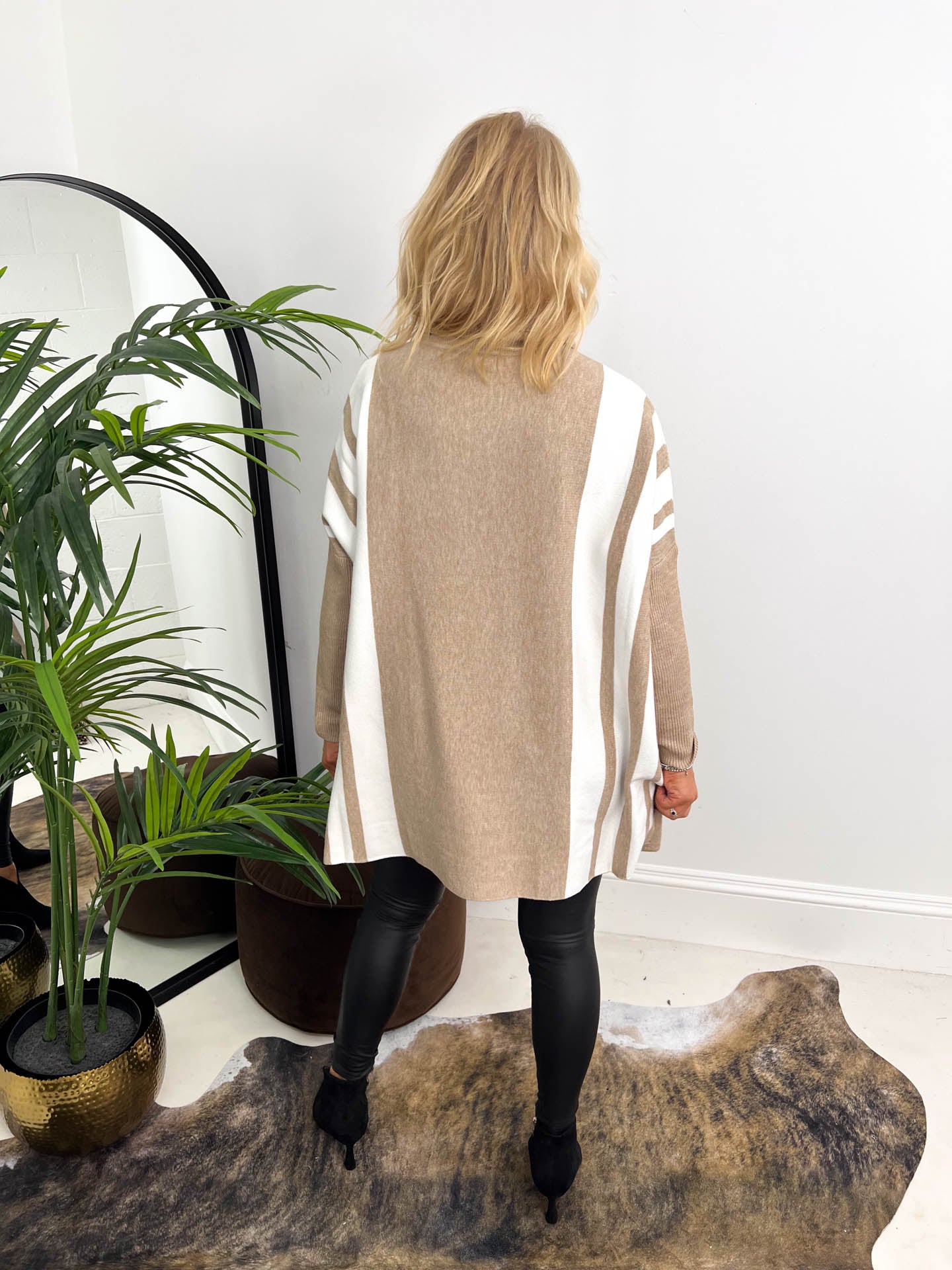 The Rhea - Roll Neck Poncho Style Knit