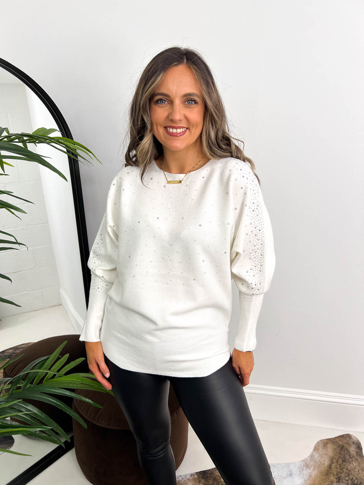 The Addison - Diamante Studded Long Sleeve Knit