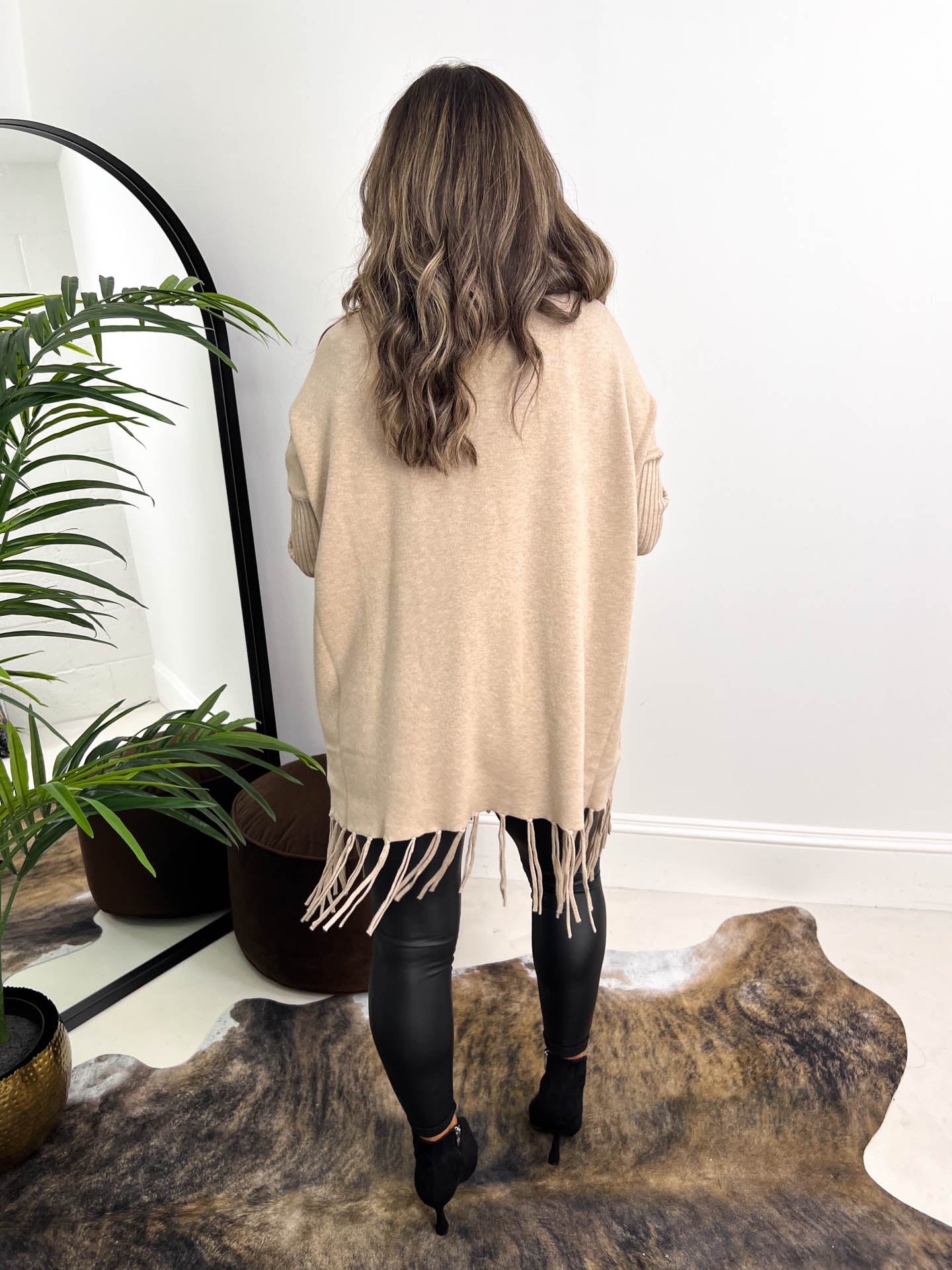 The Leigh - Poncho Style Knit with Tassels