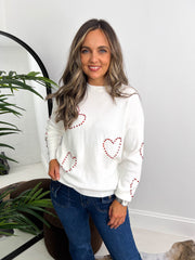 The Perrie - Diamanté Love Heart Knit