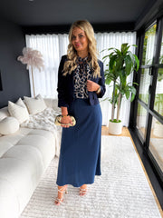 The Sapphire - Gold Handle Clutch