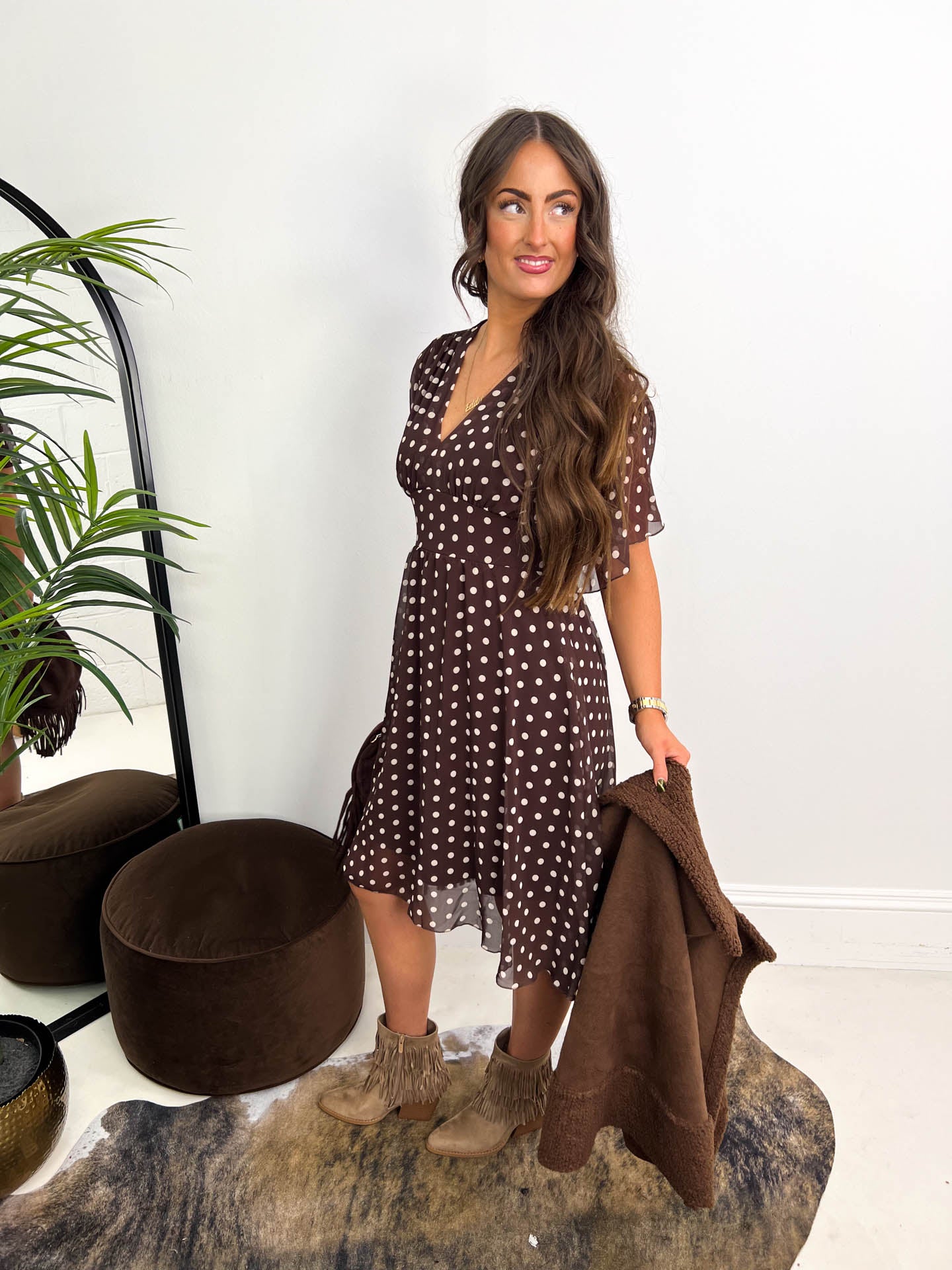 The Willow - Polka Dot V-Neck Dress