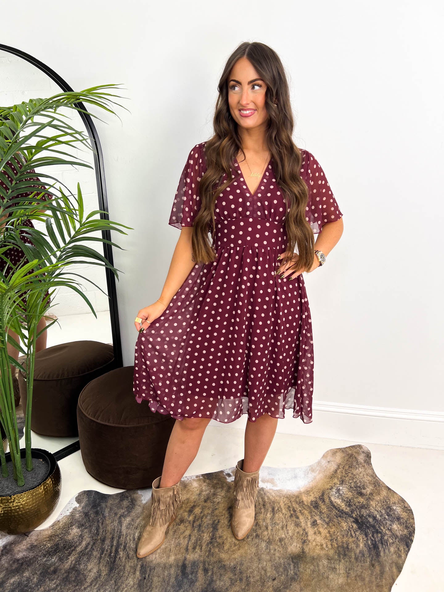 The Willow - Polka Dot V-Neck Dress