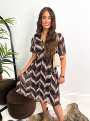 The Willow - Zig Zag Print V-Neck Dress