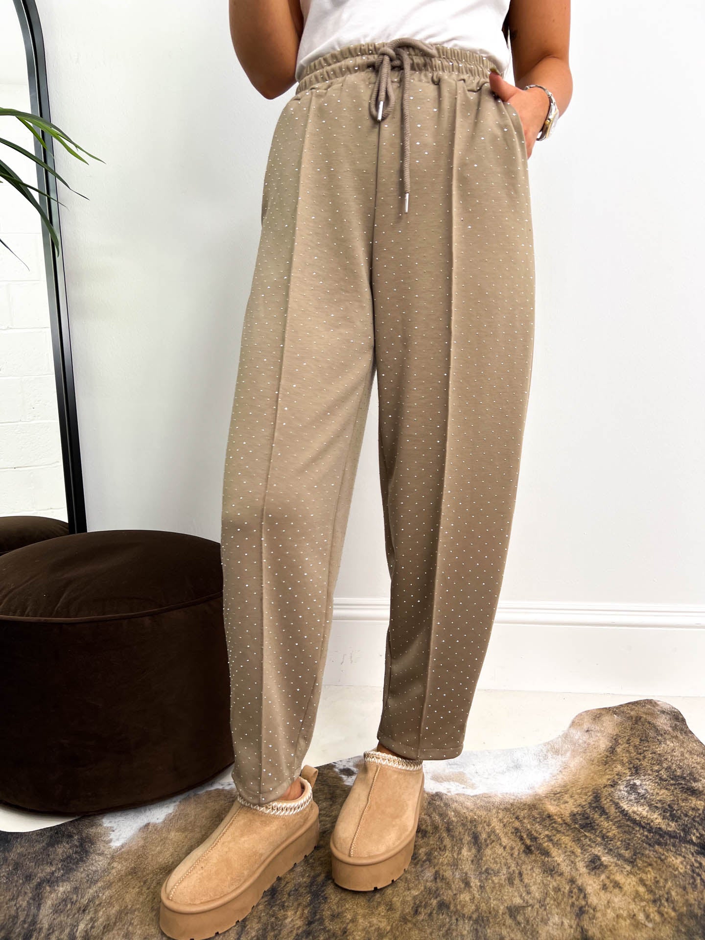 The Aria - Diamante Carrot Leg Joggers