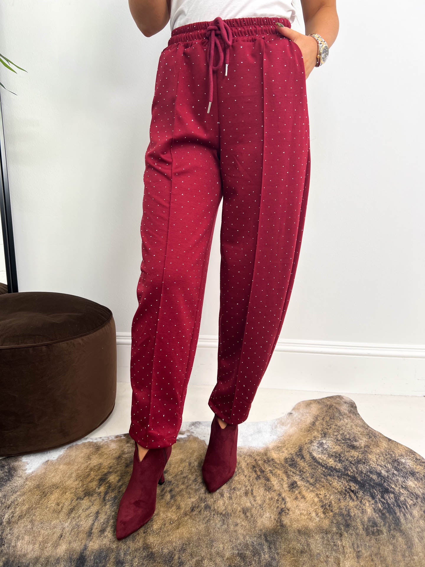 The Aria - Diamante Carrot Leg Joggers