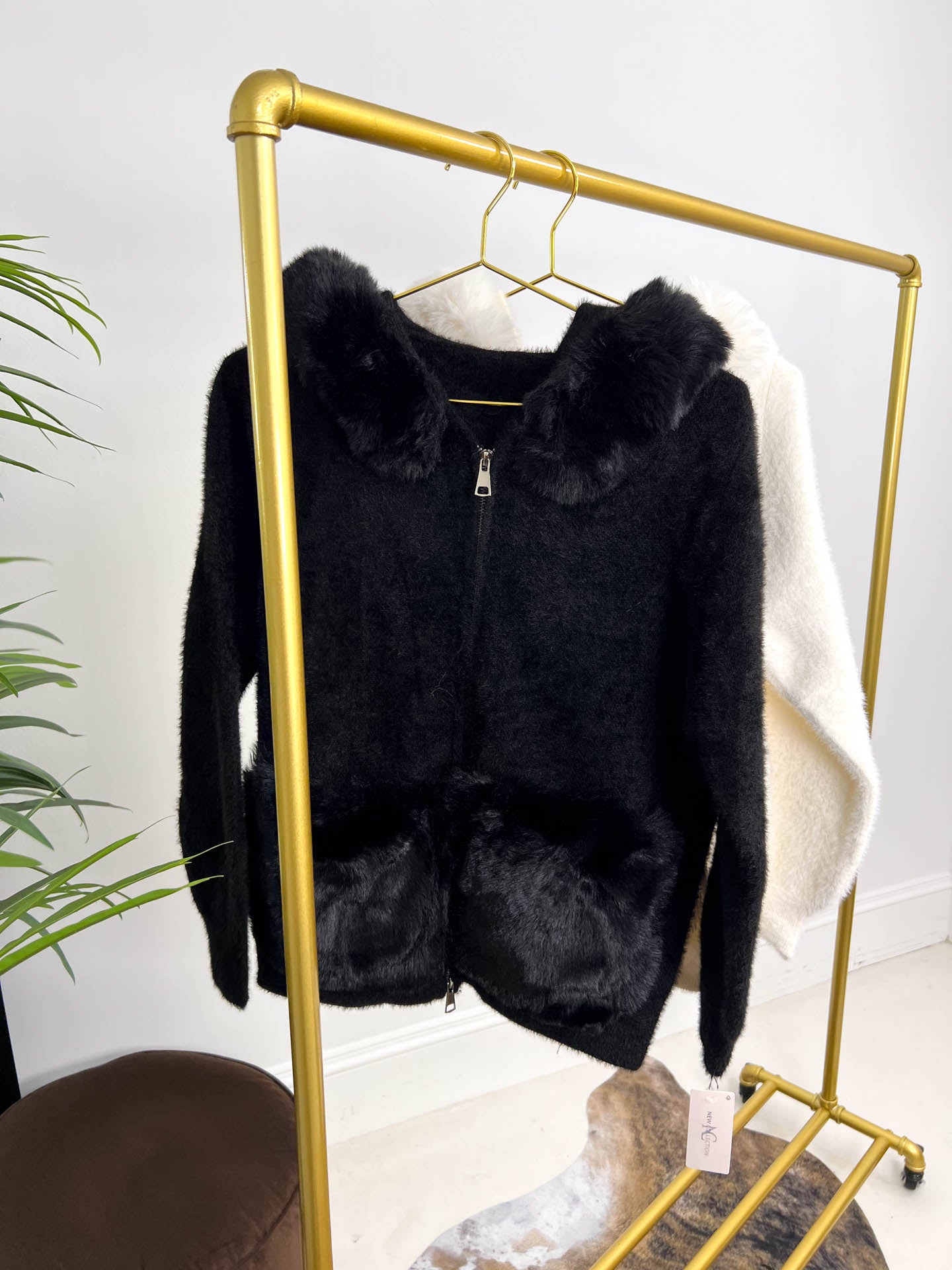The Catherine  - Fluffy Hooded Zip Up