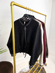 The Victoria - Diamante and Floral Bomber Jacket