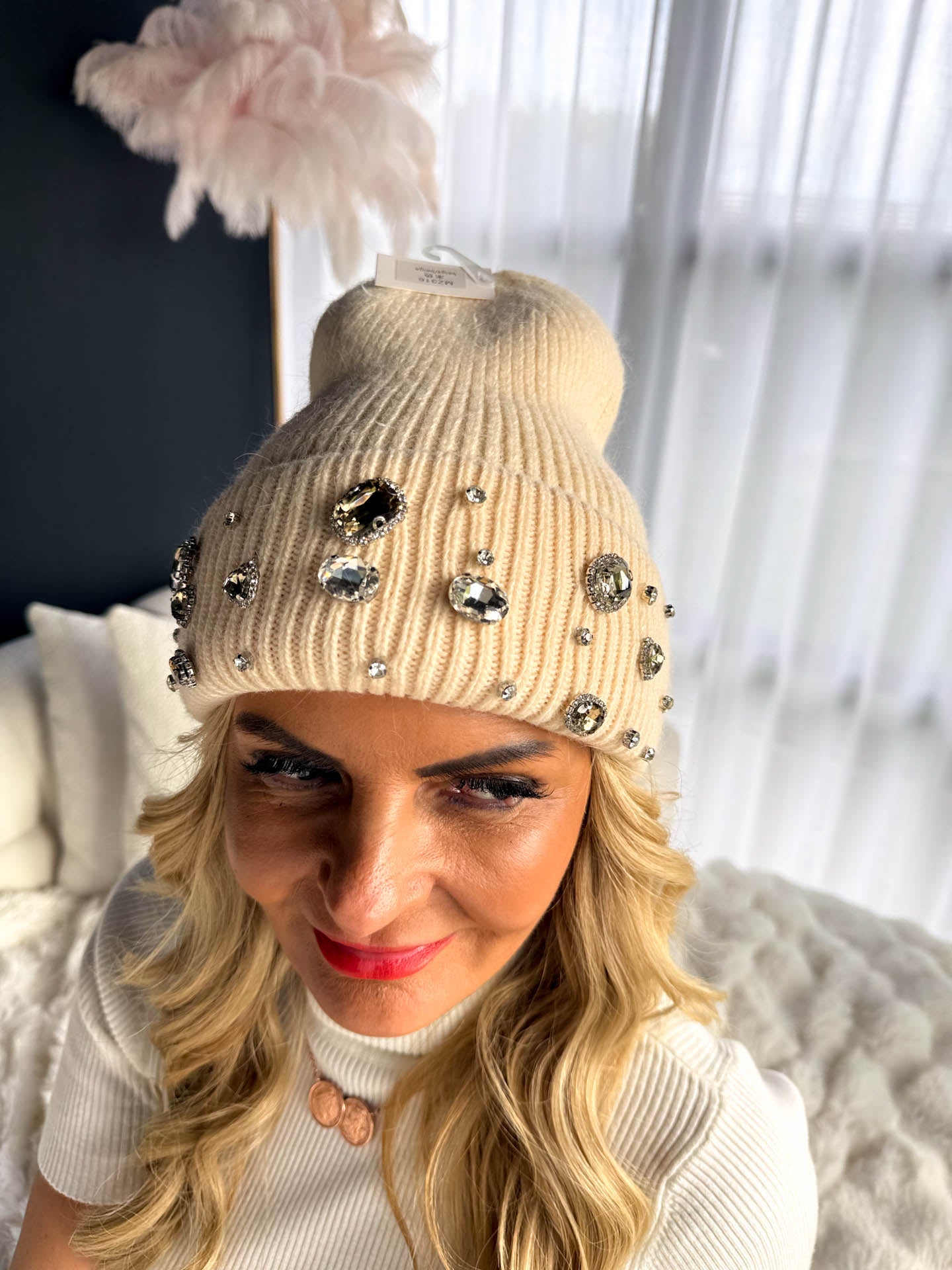 The Heather - Diamanté Beanie Hat