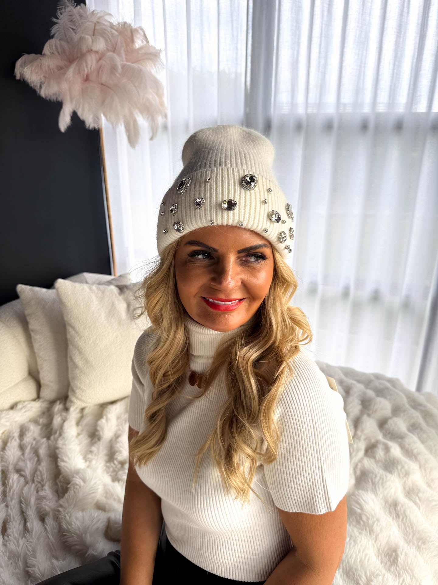 The Heather - Diamanté Beanie Hat