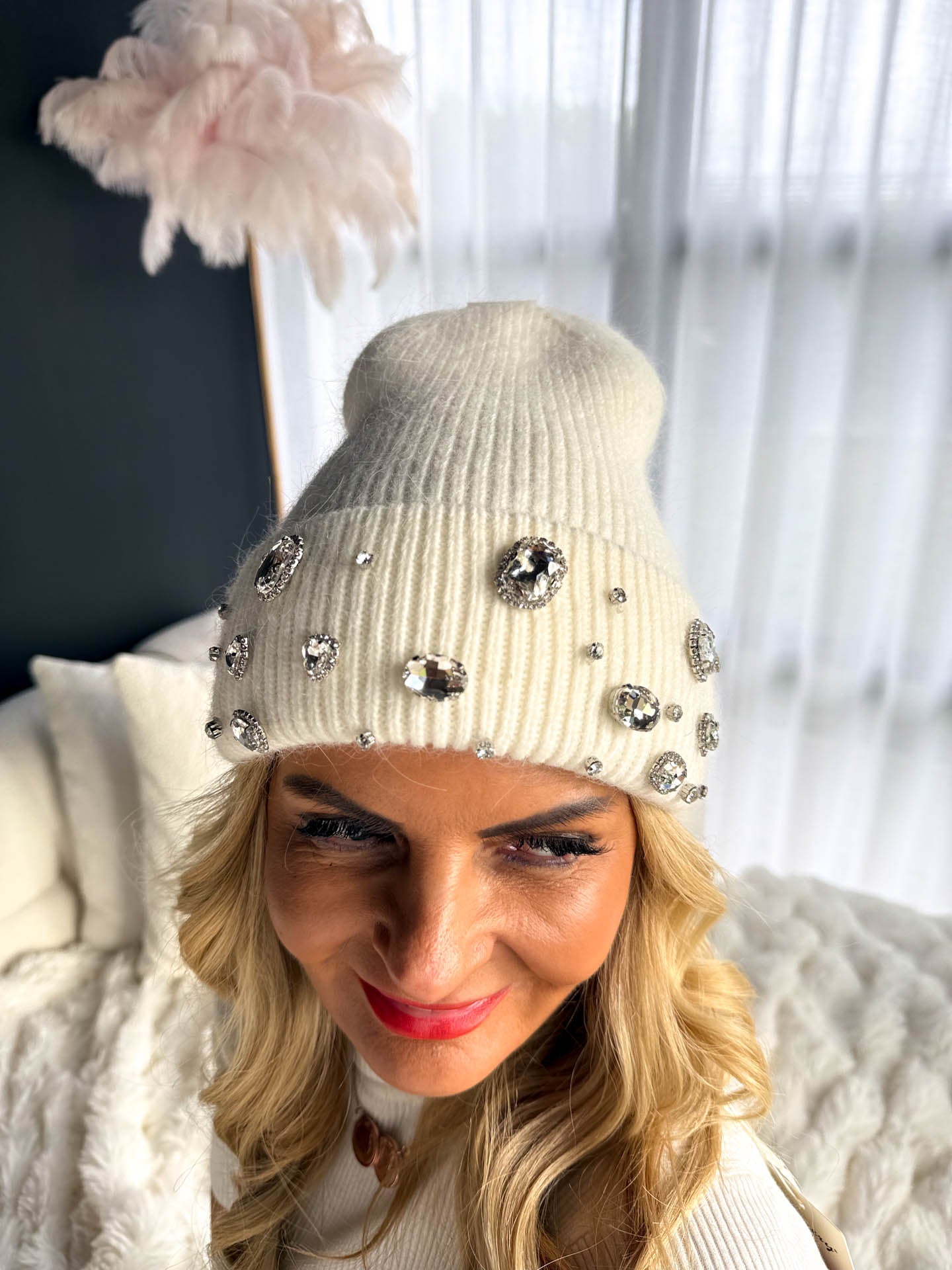 The Heather - Diamanté Beanie Hat