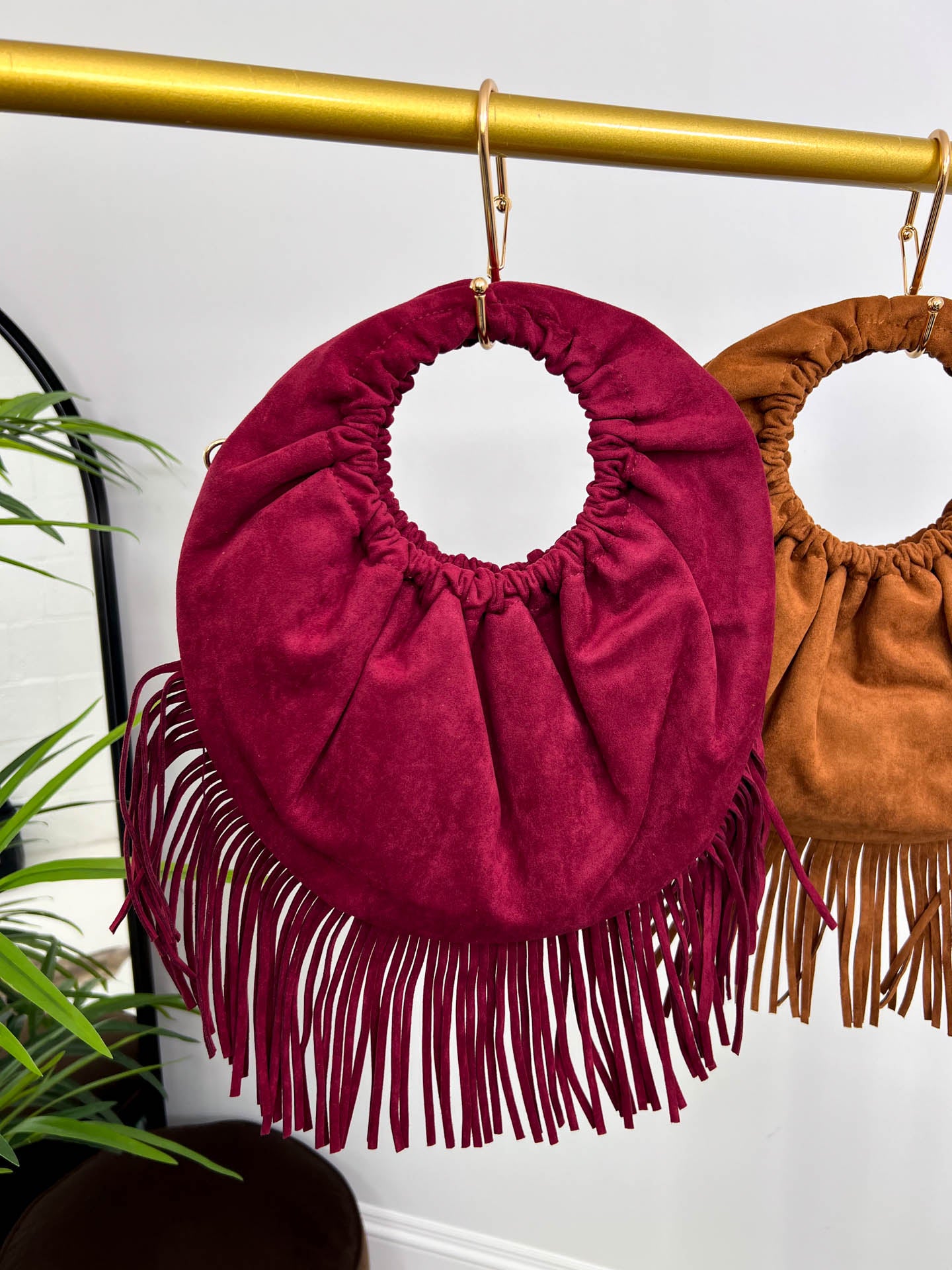 The Betsy - Fringed Faux Suede Bag