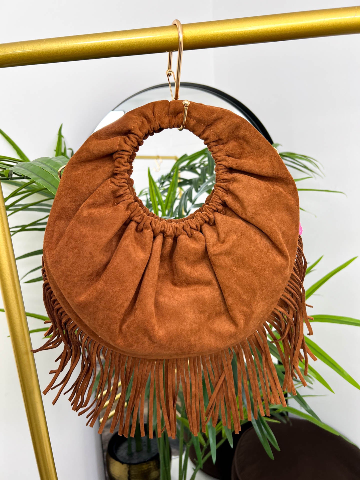 The Betsy - Fringed Faux Suede Bag