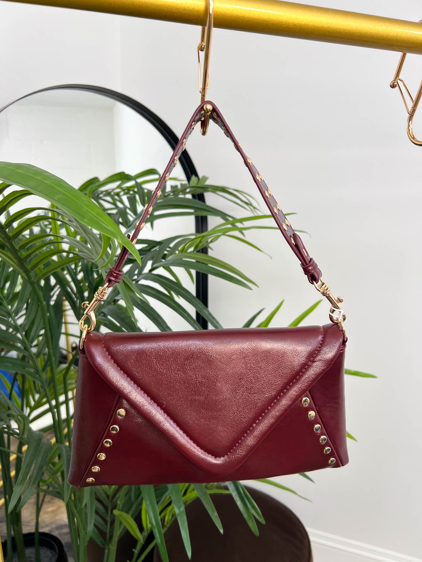 The Annika - Faux Leather Studded Clutch