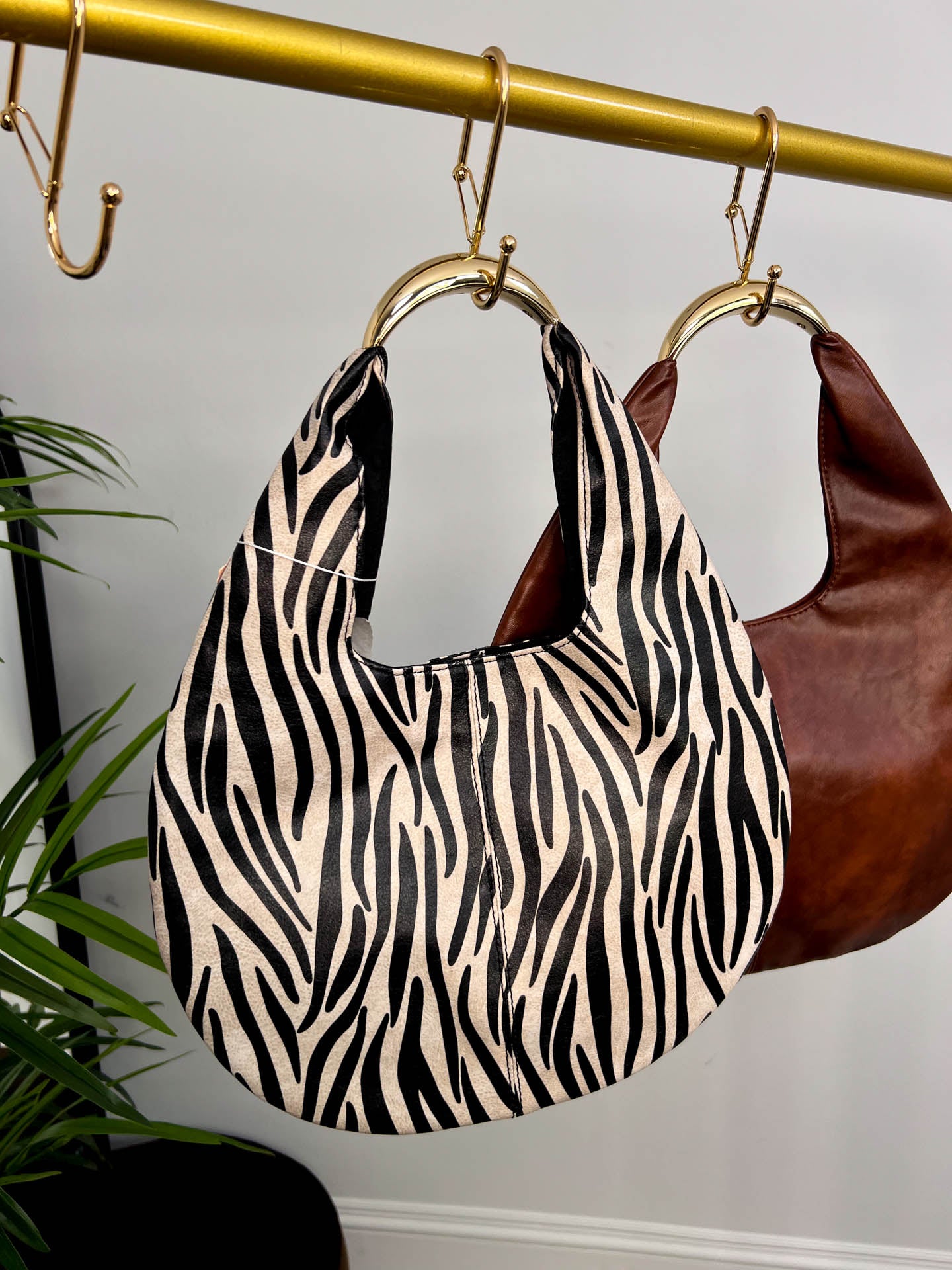 The Yasmine - Faux Leather Gold Handle Bag