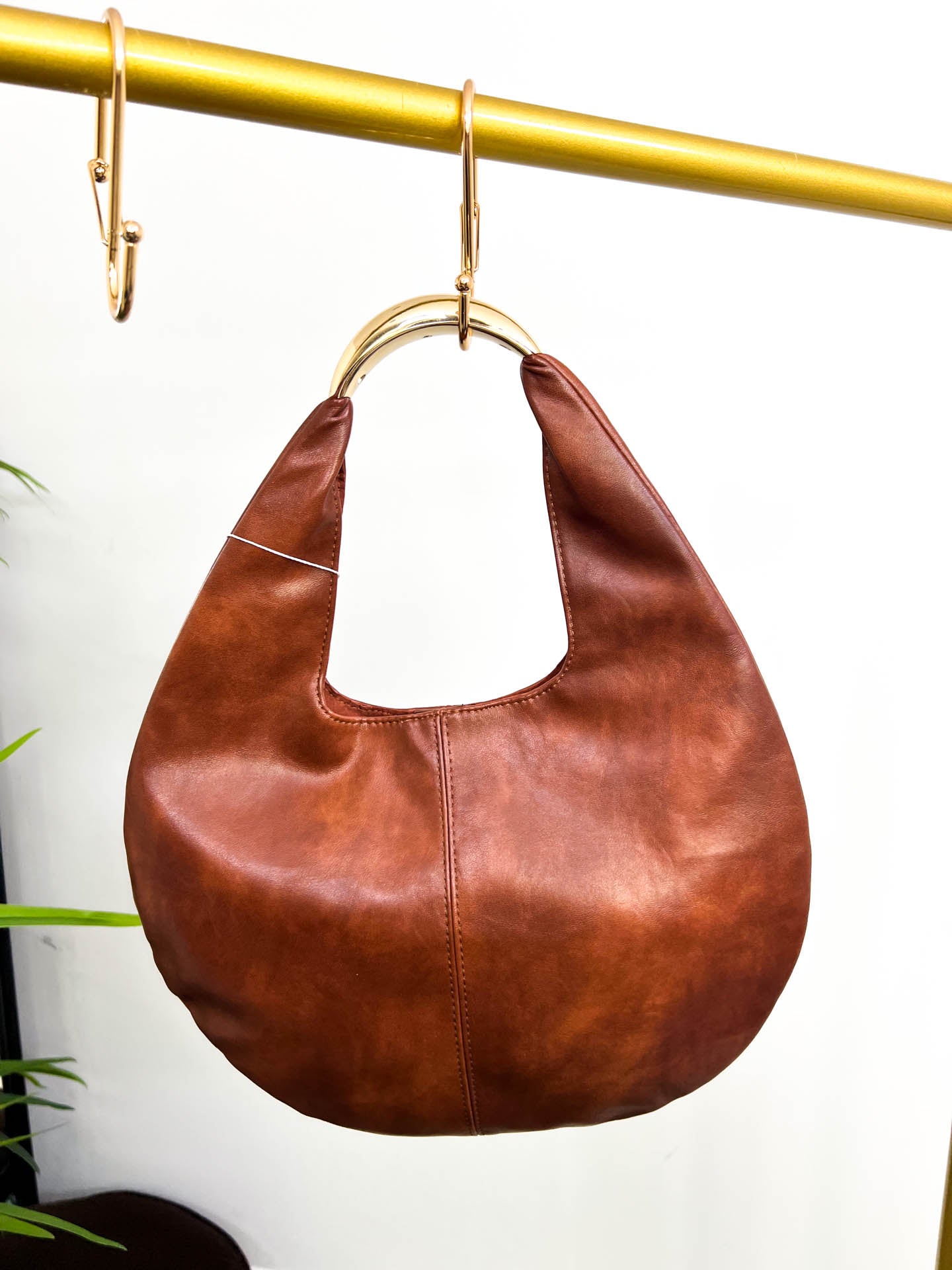 The Yasmine - Faux Leather Gold Handle Bag