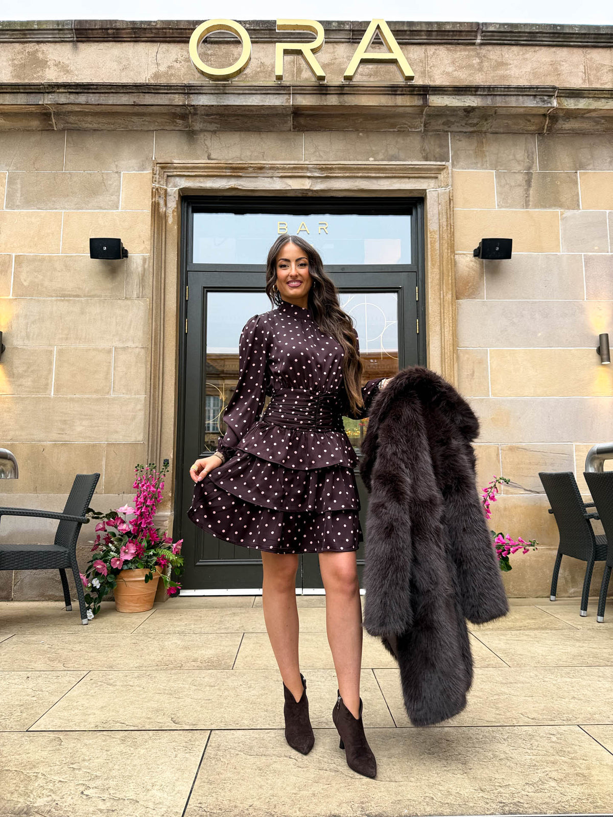 The Lila - Chocolate Polka Dot Mini Dress