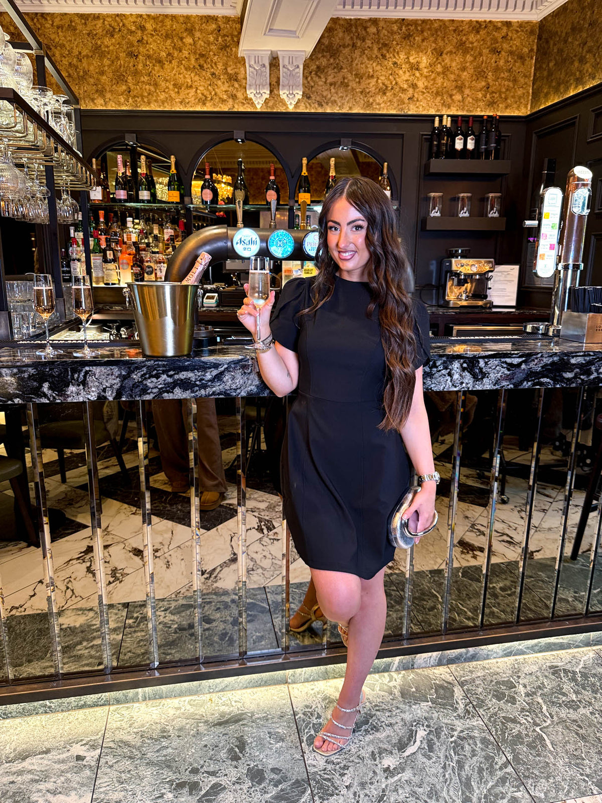 The Tulip - Black Tulip Sleeve Mini Dress