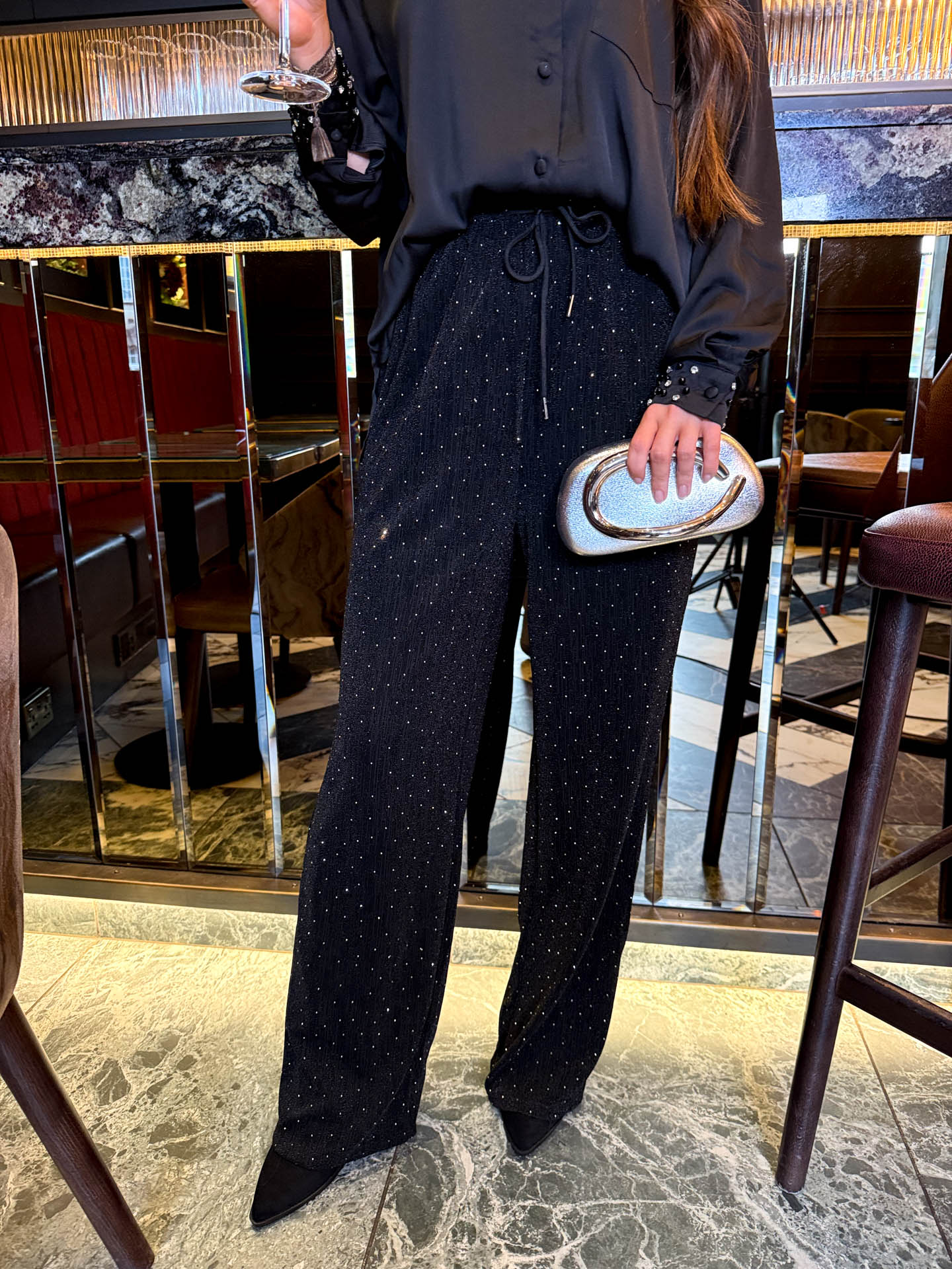 The Karis - Straight Leg Joggers with Diamanté Detailing