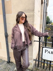 The Ellie - Faux Suede Tassel Jacket