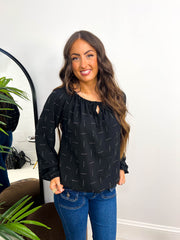 The Christina - Diamante Detail Stretchy Bardot Blouse