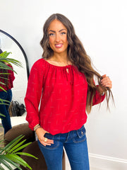 The Christina - Diamante Detail Stretchy Bardot Blouse