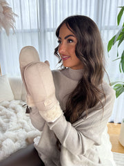 The Una - Suede Faux Fur Trim Gloves