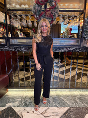 The Maddy - Black Sequin Top Jumpsuit